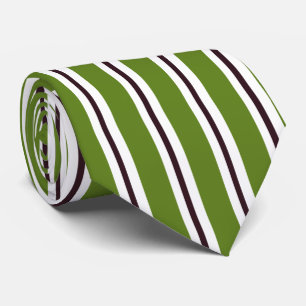HAMbyWG - Cravate - Blanc vert olive avec bande no