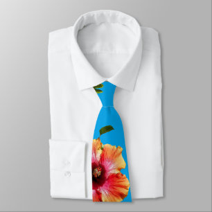 HAMbyWG - Cravate - Hibiscus en bleu