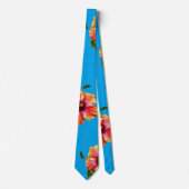 HAMbyWG - Cravate - Hibiscus en bleu (Devant)