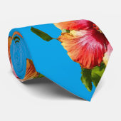 HAMbyWG - Cravate - Hibiscus en bleu (Roulé)
