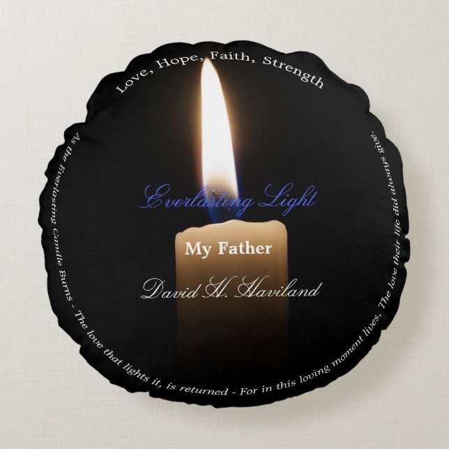 HAMbyWG - Everduurzame Candle Memorial Rond Kussen (Voorkant)