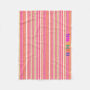 HAMbyWG - Fleece Blanket - Roze Oranje Mint Bar Deken