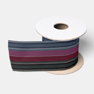 HAMbyWG - Gift Ribbon - Maroon w Grays, Blues, Blk Lint