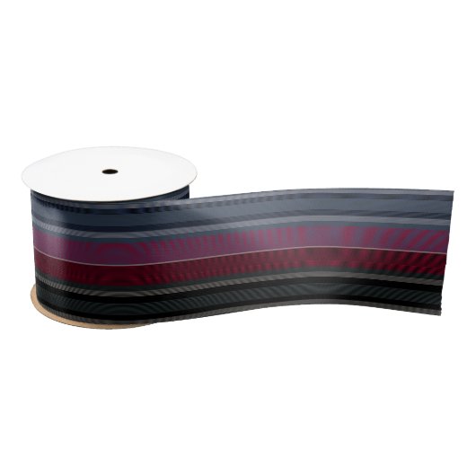 HAMbyWG - Gift Ribbon - Maroon w Grays, Blues, Blk Lint (Spoel)