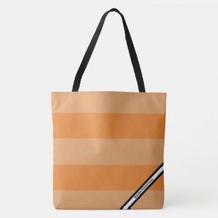HAMbyWG - Grand Sac Cabas - Rayure Orange avec Log