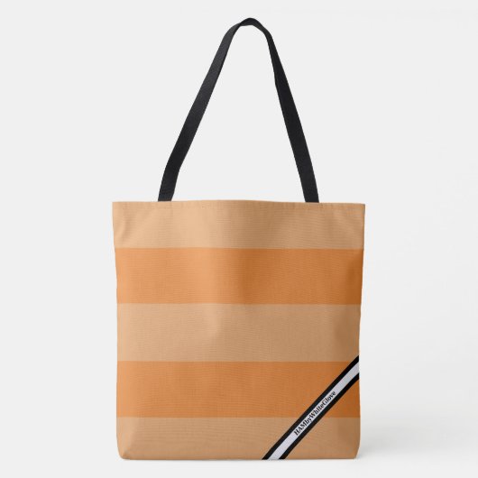 HAMbyWG - Grand Sac Cabas - Rayure Orange avec Log (Devant)