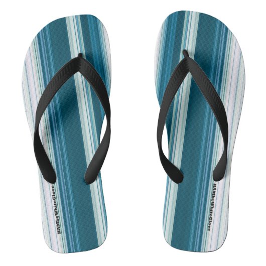 HAMbyWG - Heren Flip-Flops  Turquoise & Wit Teenslippers (Voetbed)