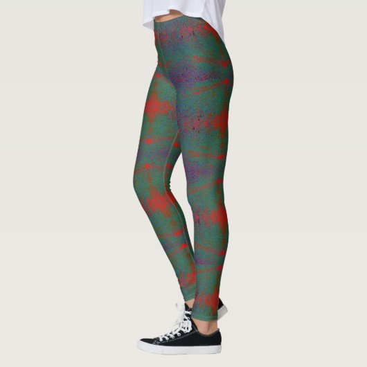 HAMbyWG - Leggings - Spuitverf groen/rood/prpl (Links)
