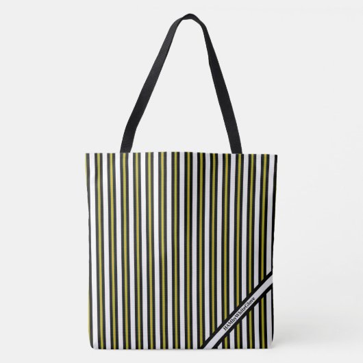 HAMbyWG - LG-Canvas tas - White Yellow Black Strip (Voorkant)
