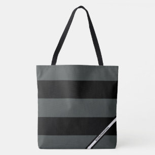 HAMbyWG - LG-Canvas tas - Zwarte & grijze streep m