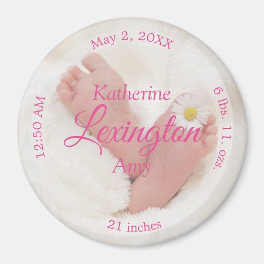 HAMbyWG - Magnet d'annonce de naissance de bébé (Devant)