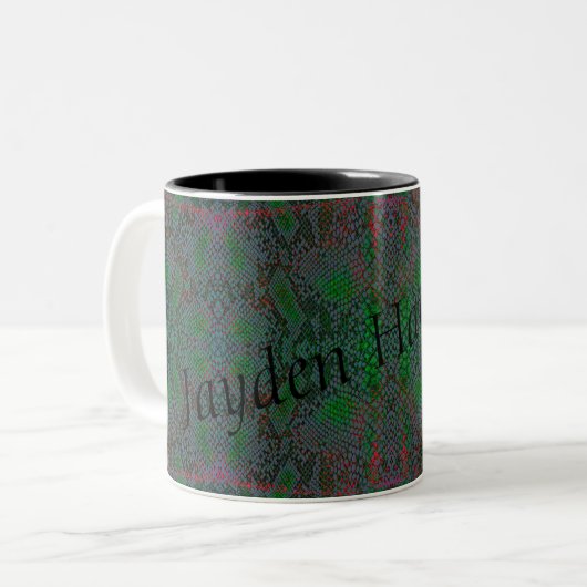 HAMbyWG - Mug personnalisable - Serpent - Vert/Rou (Devant gauche)