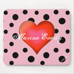 HAMbyWG - Muismat - Polka Dots w Red Heart