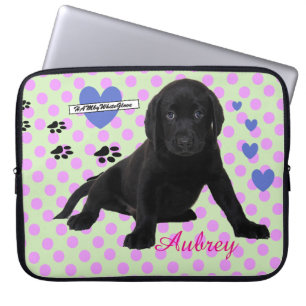 HAMbyWG - Neopreen laptophoes - met Pup & Stippen Laptop Sleeve