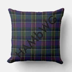 HAMbyWG - Oreiller à lancer - Plaid vert violet