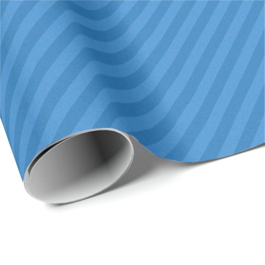 HAMbyWG - Papier cadeau - Rayure Bleu Bleu (Coin rond)