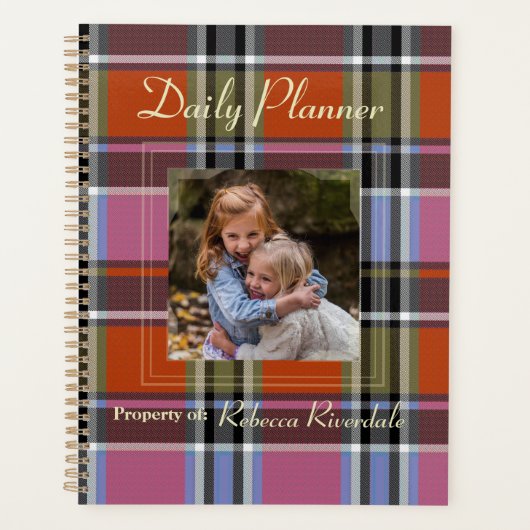HAMbyWG - Photo Daily Planner - Plaid rose orange (Devant)