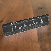 HAMbyWG - Plaque de nom de bureau - Bande noire (Taille)