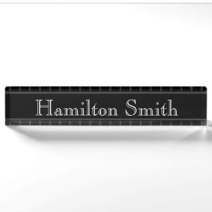HAMbyWG - Plaque de nom de bureau - Bande noire