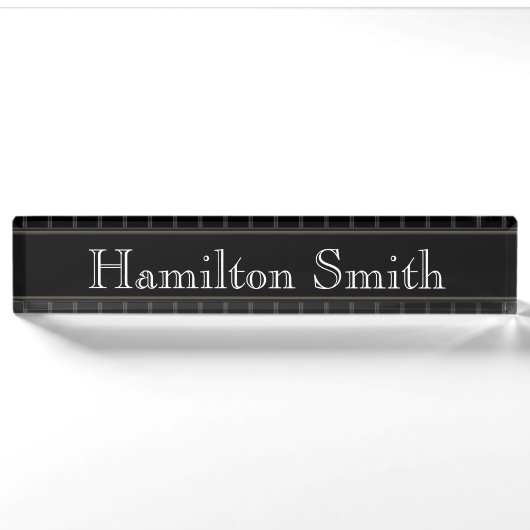 HAMbyWG - Plaque de nom de bureau - Bande noire (Devant)