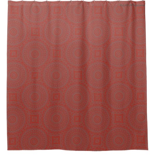 HAMbyWG - Rideau de douche - Boho rouge (Devant)