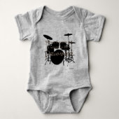 HAMbyWG - Romper, T-shirt, Snap T - Drum Thema Romper (Voorkant)