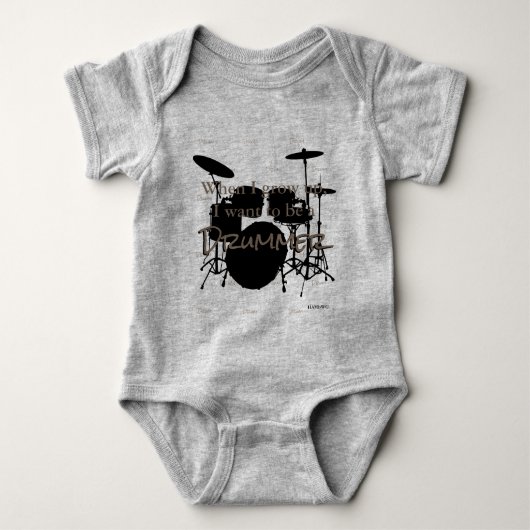 HAMbyWG - Romper, T-shirt, Snap T - Drum Thema Romper (Voorkant)