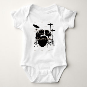 HAMbyWG - Rompertje, T-shirt, Snap T - Drum Thema Romper