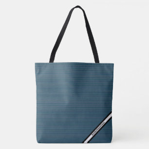 HAMbyWG - Sac cabas - Rayures sarcelle avec logo