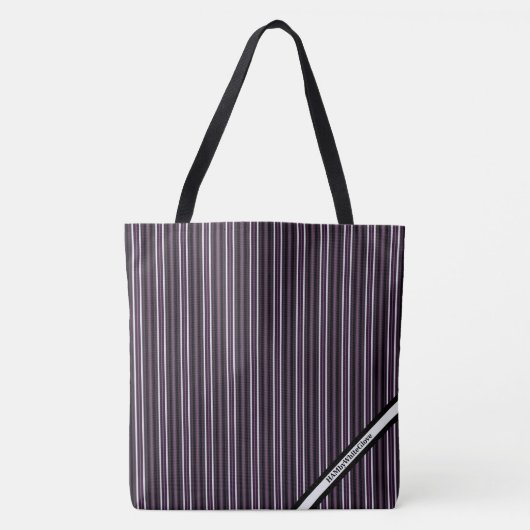 HAMbyWG - Sacs Tote - Rayure Améthyste avec Logo (Devant)