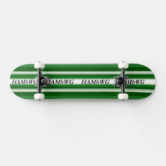 HAMbyWG - Skateboard - Green & White met HAMbWG Ba (Horizontaal)