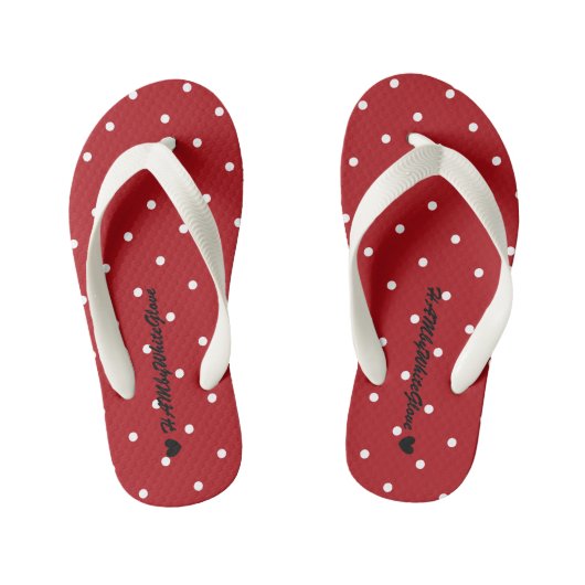 HAMbyWG - Teenslippers - Rood met minuscule polka- (Voetbed)