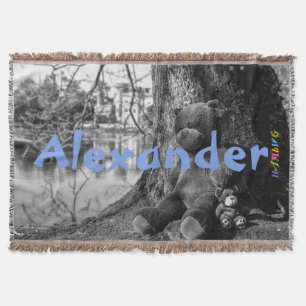 HAMbyWG - Throw Blanket - Teddy Bears w jouw naam Deken