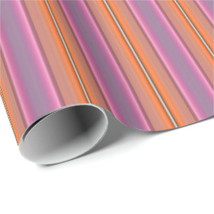 HAMbyWG - Verpakkingspapier - Oranje en roze band Cadeaupapier