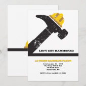 Hamer en Bouwhelm Jonggezellenfeest Kaart (Voorkant / Achterkant)