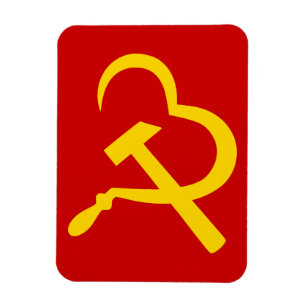 Hamer en Sikkel, Hart, Liefde, Communisme Magneet