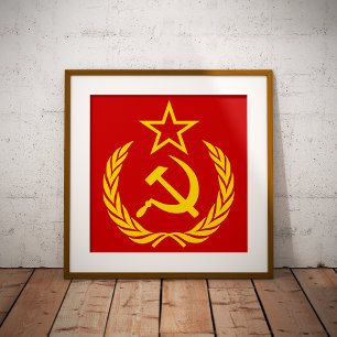 Hamer en Sikkel, USSR, CCCP, Communisme Poster