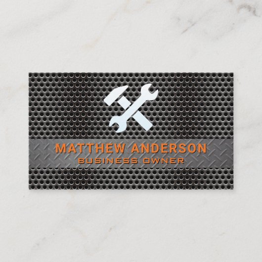 Hamer Sleutel | Hand Gereedschap Logo Visitekaartje (Voorkant)