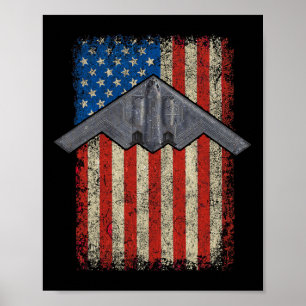 Hamer Tijd Stealth B-2 Militair Middernacht Vliegt Poster