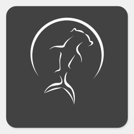 Hamerhaai symbool vierkante sticker (Voorkant)