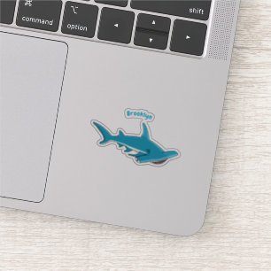 Hamerhaathaai cartoon illustratie sticker