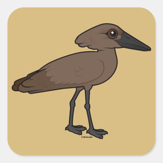 Hamerkop Vierkante Sticker (Voorkant)