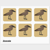 Hamerkop Vierkante Sticker (Vel)