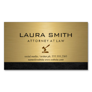 hamerpictogram   Advocaat   Gouden metalen lederen Magnetisch Visitekaartje