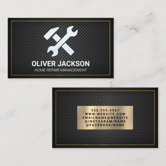 Hamersleutel | geperforeerd gaas visitekaartje (Voorkant / Achterkant)