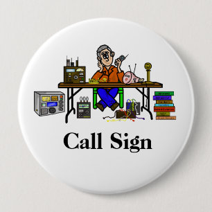 Hamfest Seller Ham Radio Button past het aan!