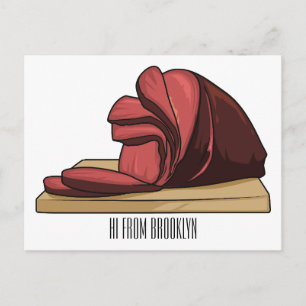 Hamhouten illustratie briefkaart