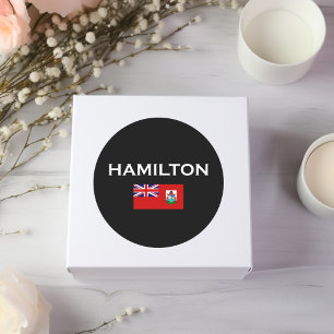 Hamilton Bermuda Country vlag Donkere kleur Ronde Sticker