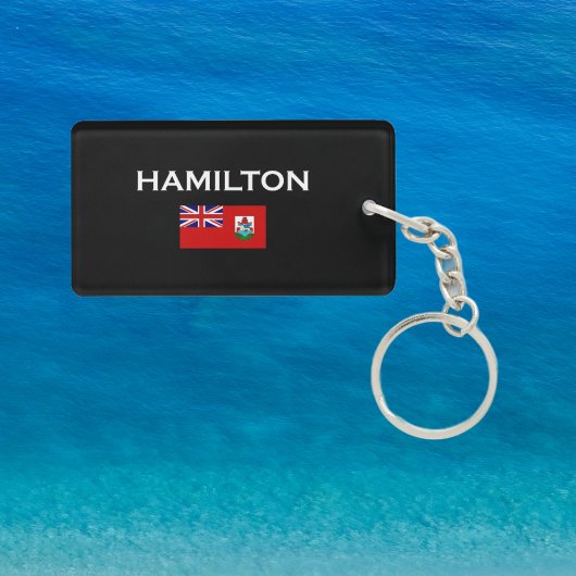 Hamilton Bermuda Country vlag Donkere kleur Sleutelhanger