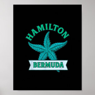 Hamilton Bermuda Ster Vis Reis Vakantie Souvenir Poster